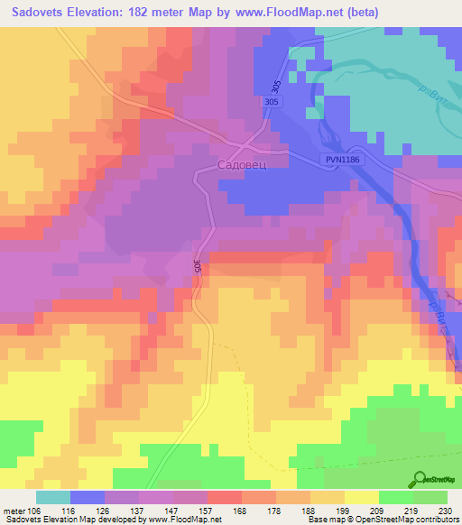 Sadovets,Bulgaria Elevation Map