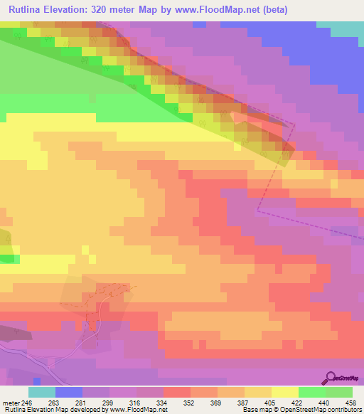 Rutlina,Bulgaria Elevation Map
