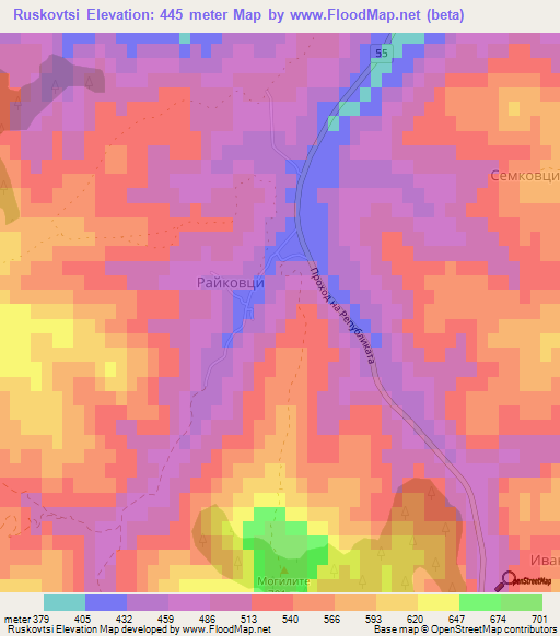 Ruskovtsi,Bulgaria Elevation Map