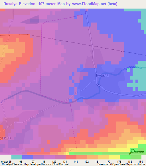 Rusalya,Bulgaria Elevation Map