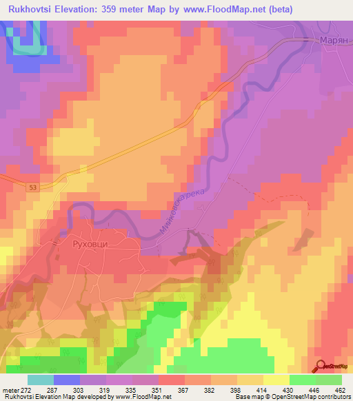 Rukhovtsi,Bulgaria Elevation Map