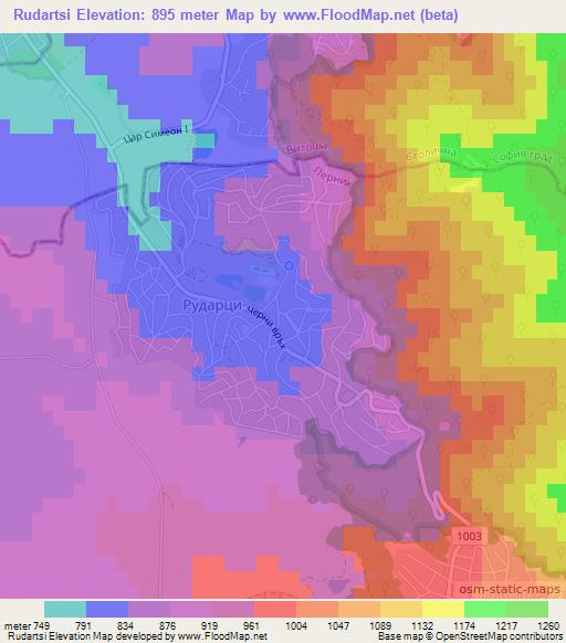 Rudartsi,Bulgaria Elevation Map