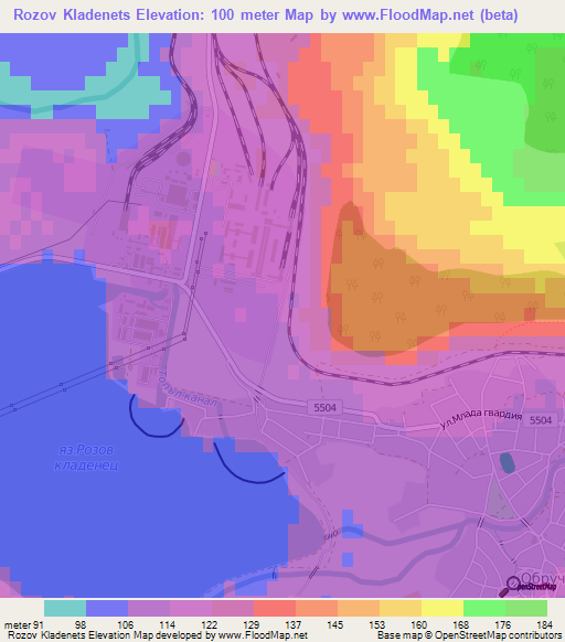 Rozov Kladenets,Bulgaria Elevation Map