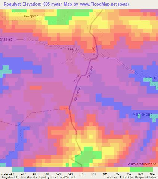 Rogulyat,Bulgaria Elevation Map