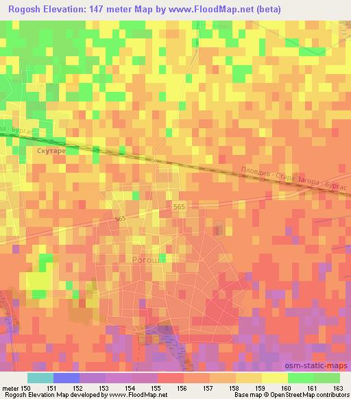 Rogosh,Bulgaria Elevation Map