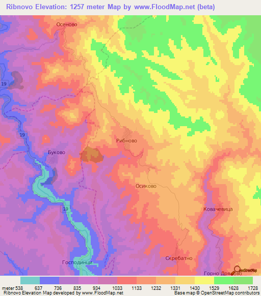 Ribnovo,Bulgaria Elevation Map