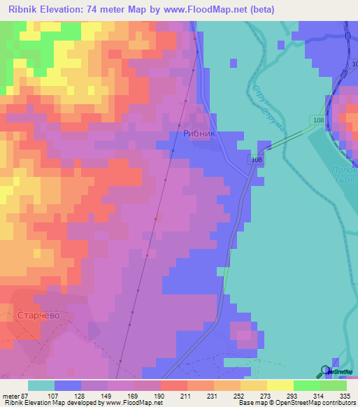Ribnik,Bulgaria Elevation Map