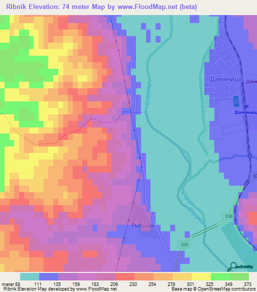 Ribnik,Bulgaria Elevation Map