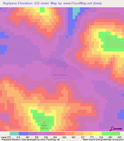 Replyana,Bulgaria Elevation Map