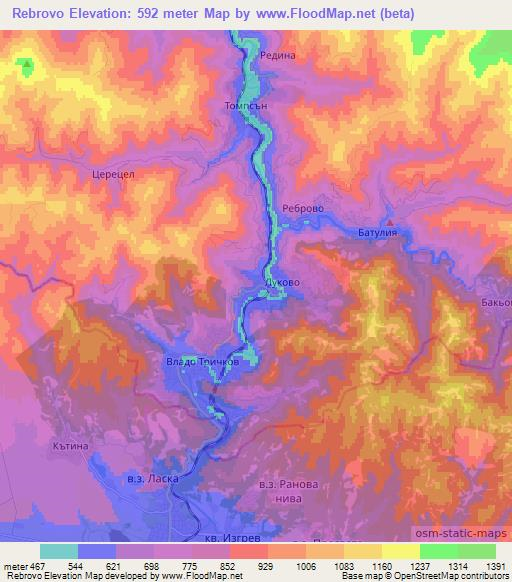 Rebrovo,Bulgaria Elevation Map