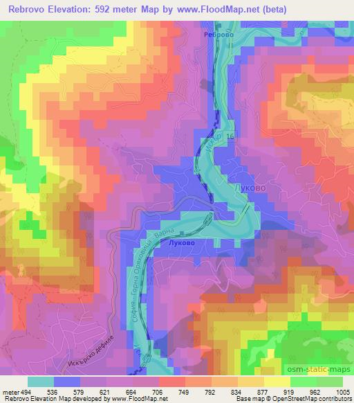 Rebrovo,Bulgaria Elevation Map
