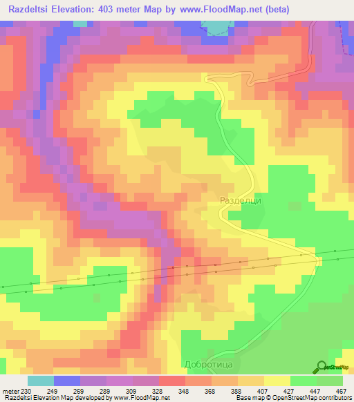 Razdeltsi,Bulgaria Elevation Map