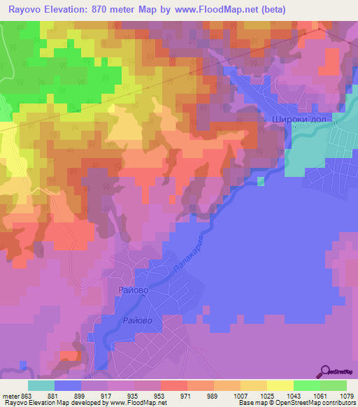 Rayovo,Bulgaria Elevation Map