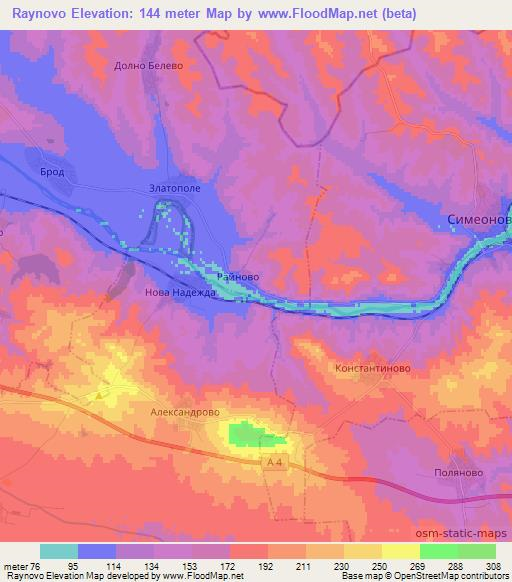 Raynovo,Bulgaria Elevation Map