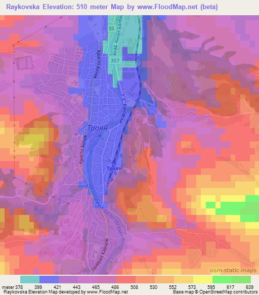Raykovska,Bulgaria Elevation Map