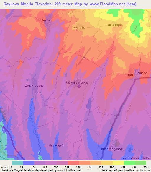Raykova Mogila,Bulgaria Elevation Map