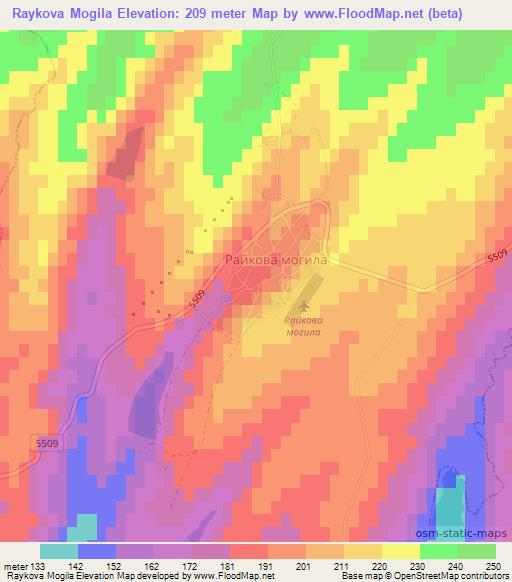 Raykova Mogila,Bulgaria Elevation Map