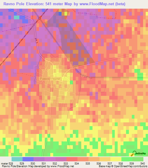 Ravno Pole,Bulgaria Elevation Map
