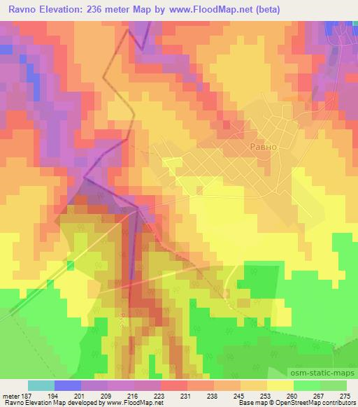 Ravno,Bulgaria Elevation Map