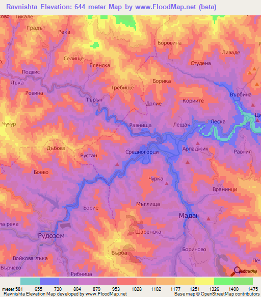 Ravnishta,Bulgaria Elevation Map