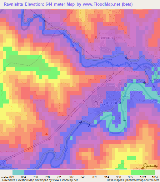Ravnishta,Bulgaria Elevation Map
