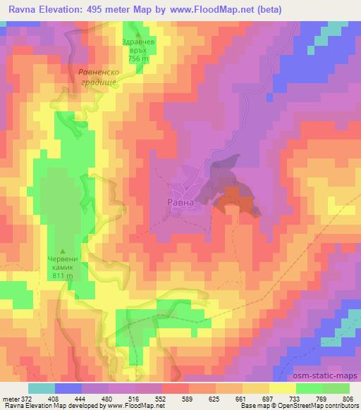 Ravna,Bulgaria Elevation Map