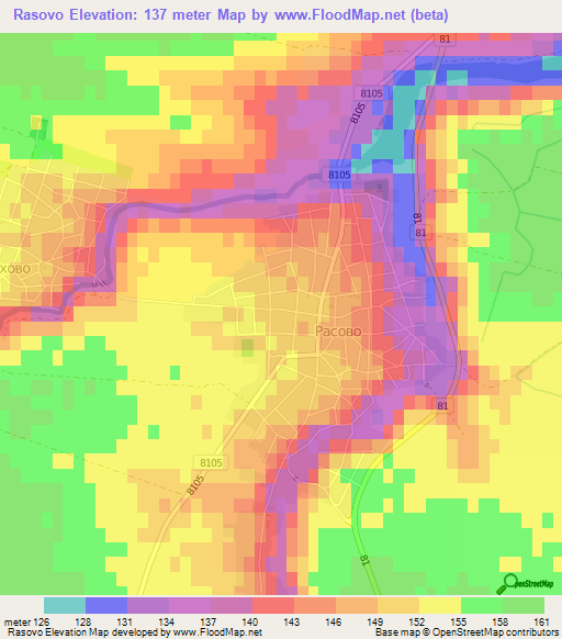 Rasovo,Bulgaria Elevation Map
