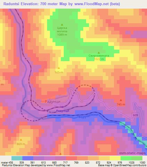 Raduntsi,Bulgaria Elevation Map