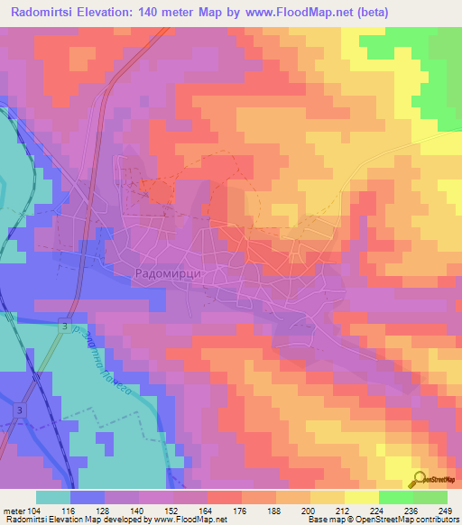 Radomirtsi,Bulgaria Elevation Map