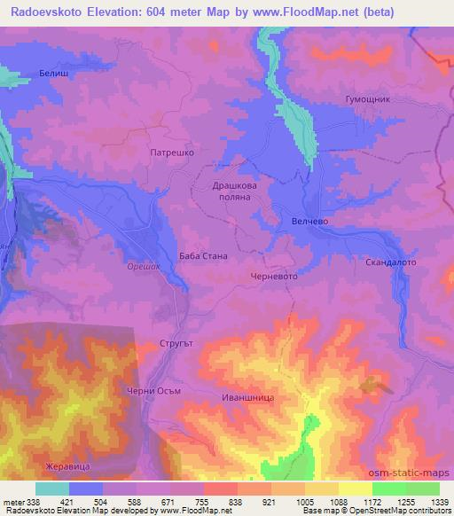 Radoevskoto,Bulgaria Elevation Map