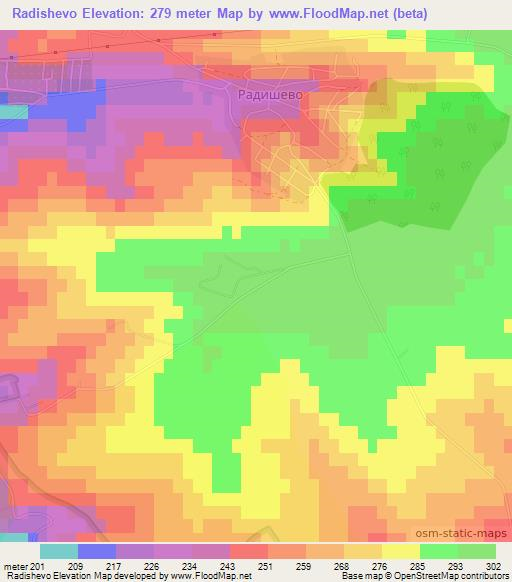 Radishevo,Bulgaria Elevation Map