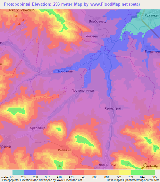 Protopopintsi,Bulgaria Elevation Map