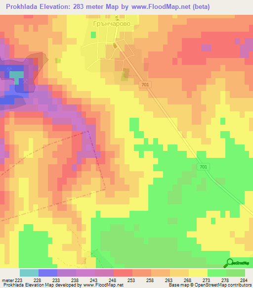 Prokhlada,Bulgaria Elevation Map