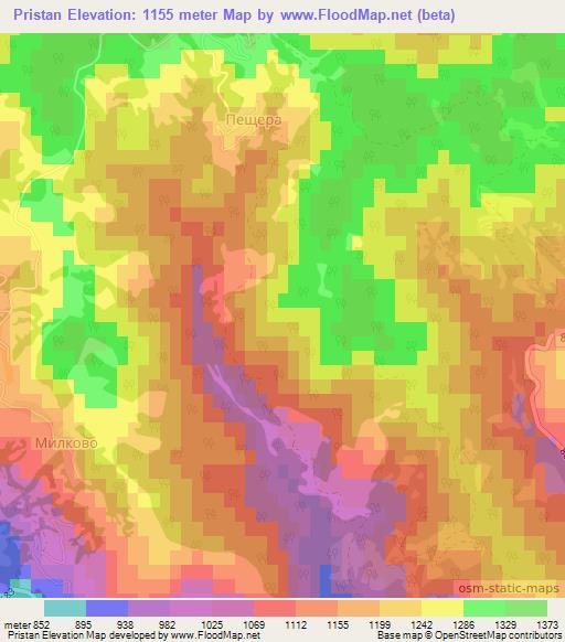 Pristan,Bulgaria Elevation Map