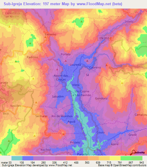 Sub-Igreja,Portugal Elevation Map