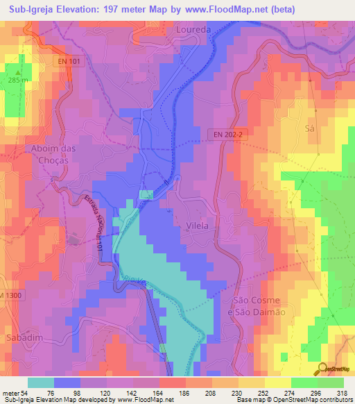 Sub-Igreja,Portugal Elevation Map