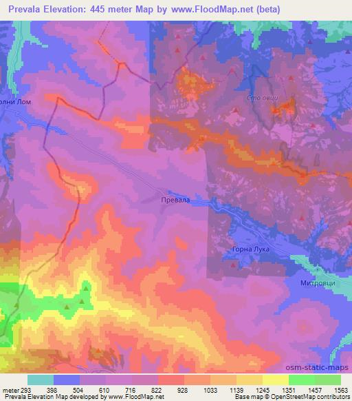 Prevala,Bulgaria Elevation Map