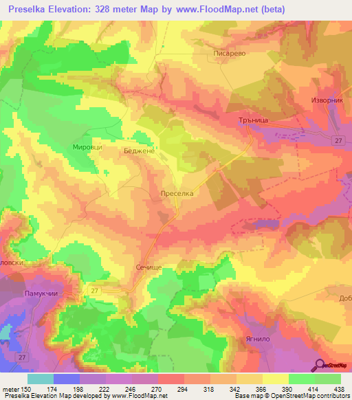 Preselka,Bulgaria Elevation Map