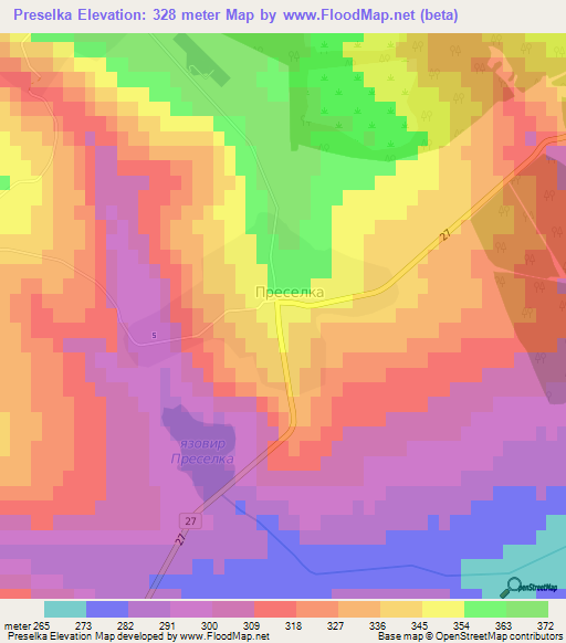 Preselka,Bulgaria Elevation Map