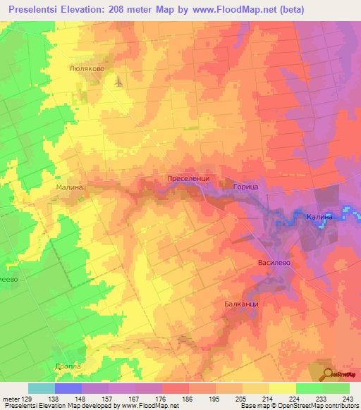 Preselentsi,Bulgaria Elevation Map
