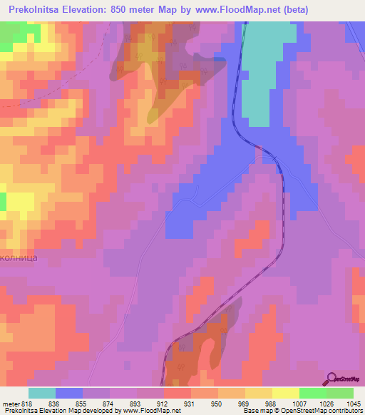 Prekolnitsa,Bulgaria Elevation Map