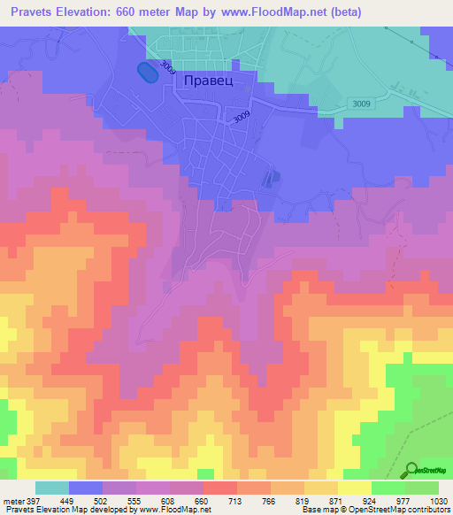 Pravets,Bulgaria Elevation Map
