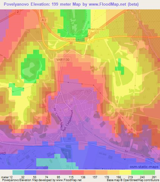 Povelyanovo,Bulgaria Elevation Map