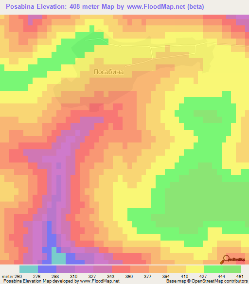 Posabina,Bulgaria Elevation Map