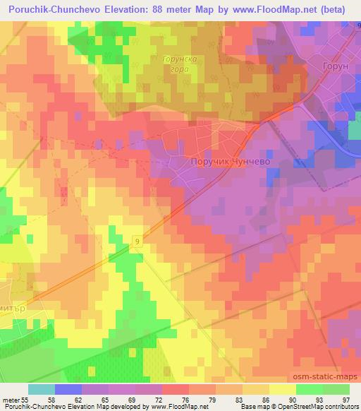 Poruchik-Chunchevo,Bulgaria Elevation Map