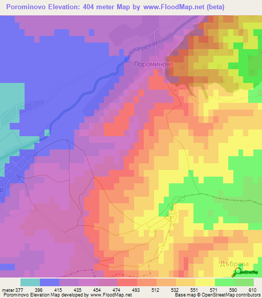 Porominovo,Bulgaria Elevation Map