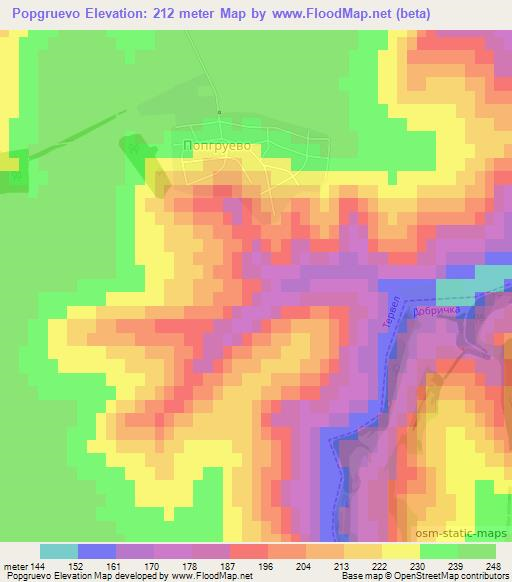 Popgruevo,Bulgaria Elevation Map