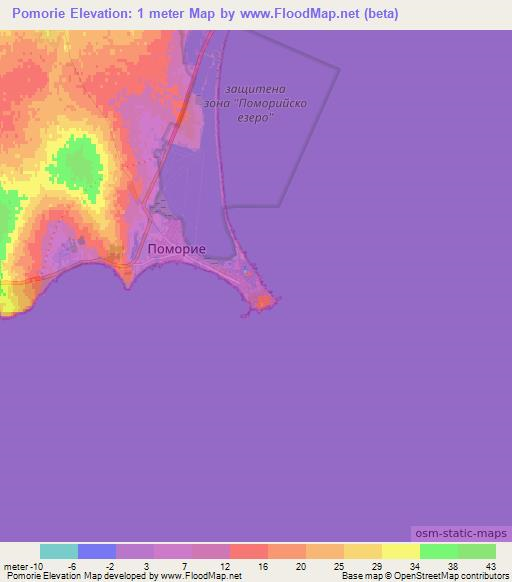 Pomorie,Bulgaria Elevation Map