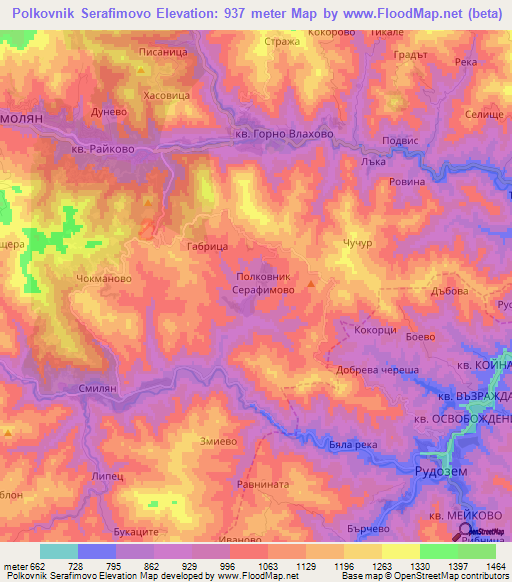 Polkovnik Serafimovo,Bulgaria Elevation Map