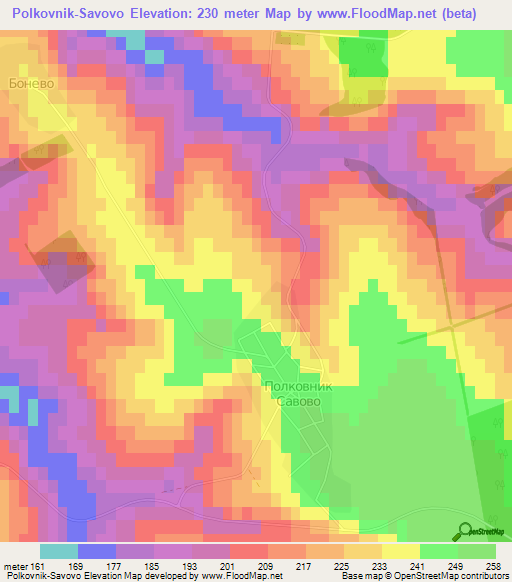 Polkovnik-Savovo,Bulgaria Elevation Map